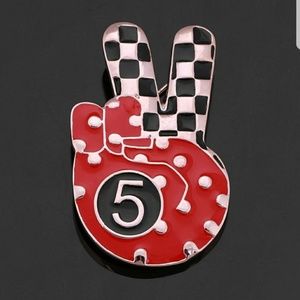 Peace sign brooch